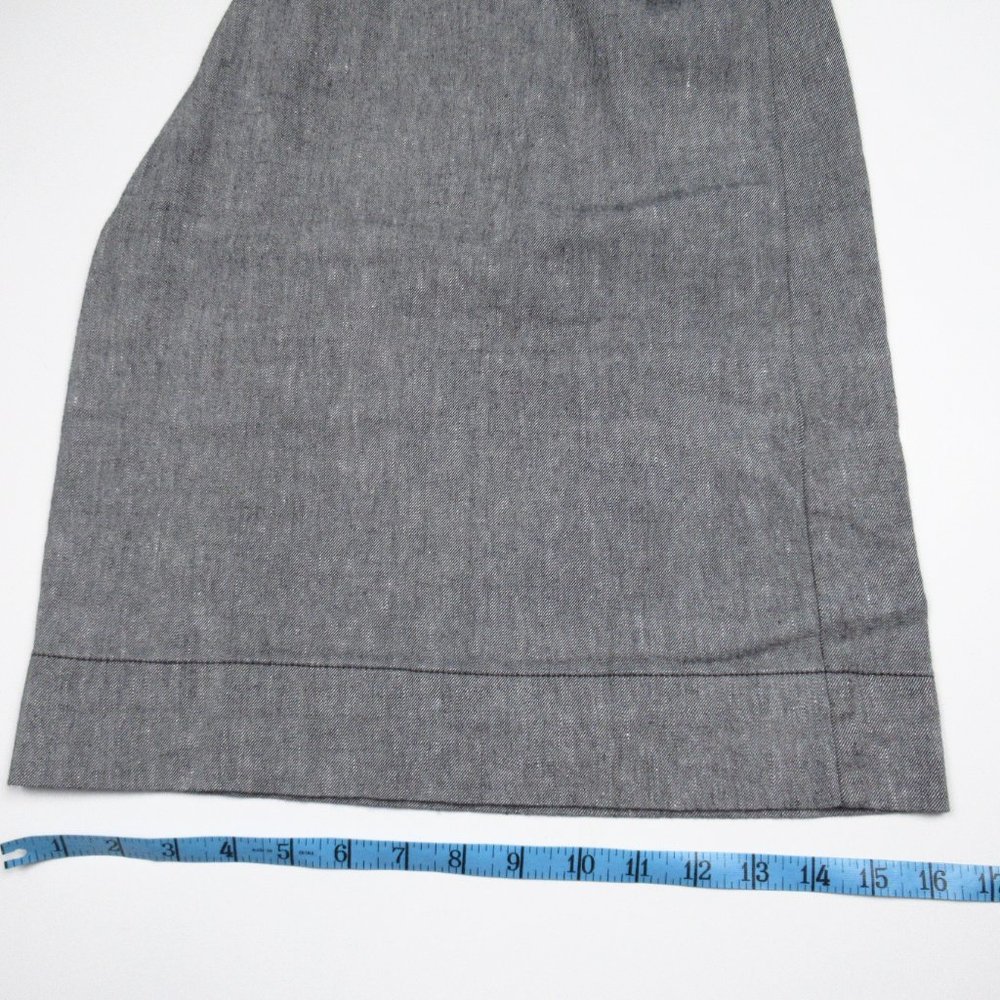 Anthropologie Linen Low-Rise Wide Leg Pants Gray Black - Size 12 - Picture 11 of 15